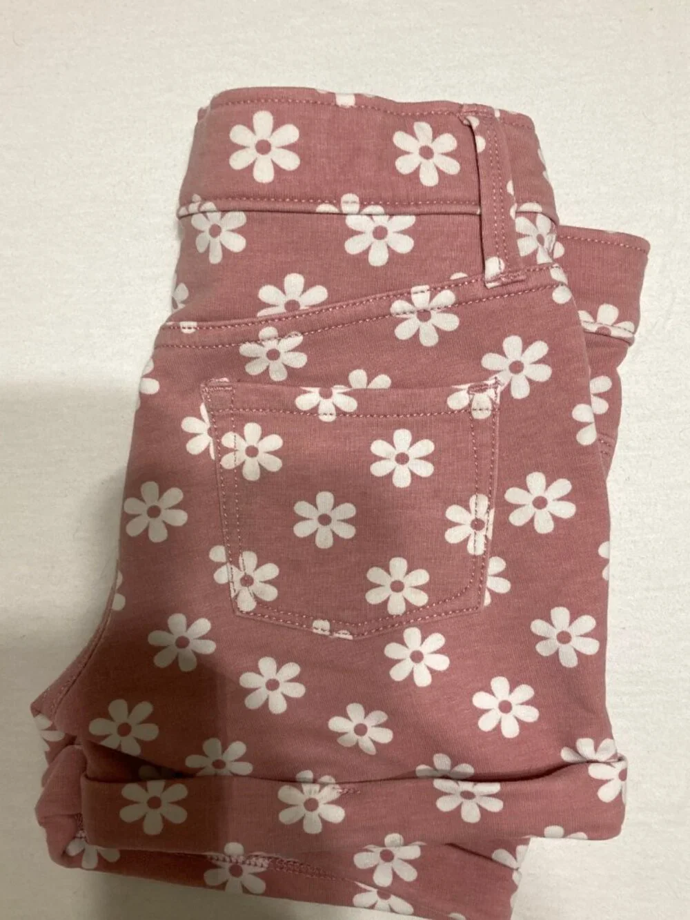 Wonder Nation Girls Pink/White Flower Shorts Super Soft Size S (6-6x) Like New!